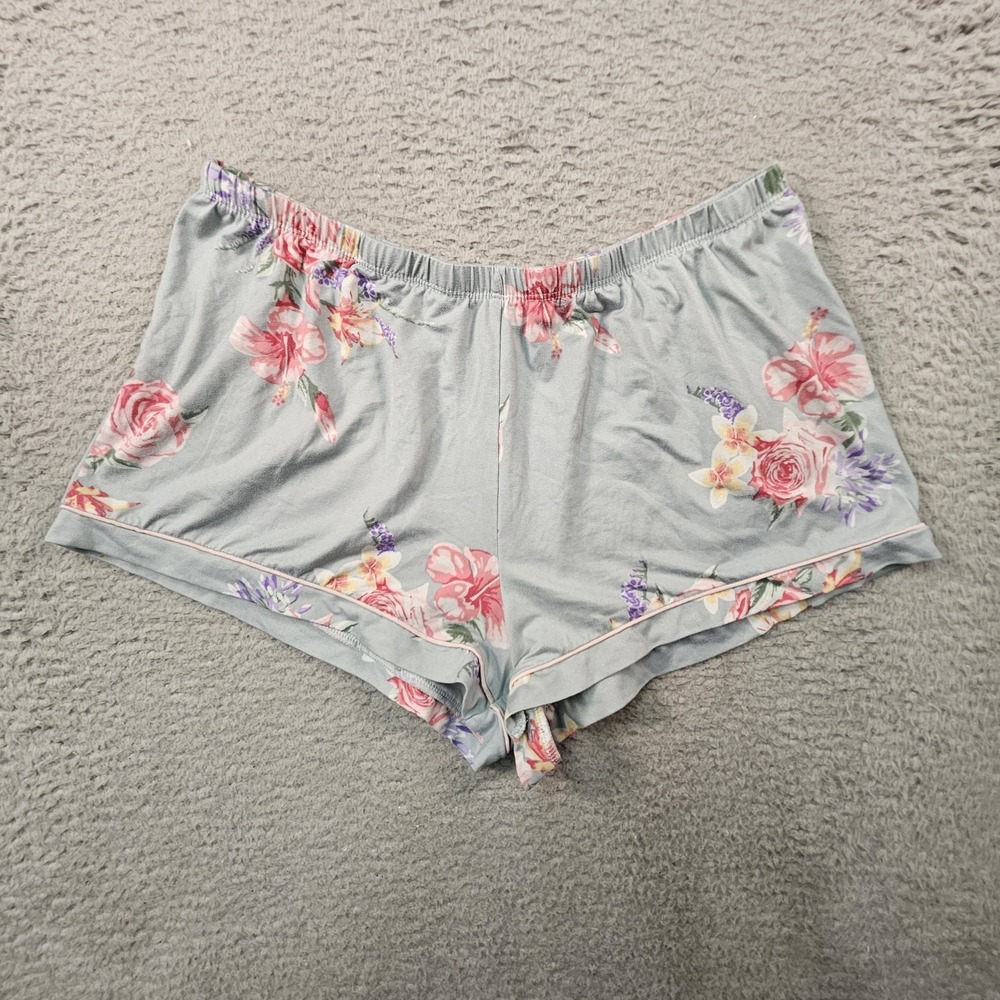 Flora Nikrooz Floral Pajama Set Women M Blue Cottagecore Lounge Pastel Sleepwear - Picture 11 of 16